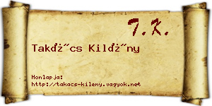 Takács Kilény névjegykártya