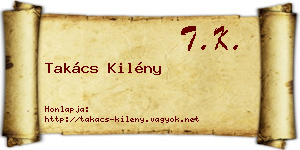 Takács Kilény névjegykártya
